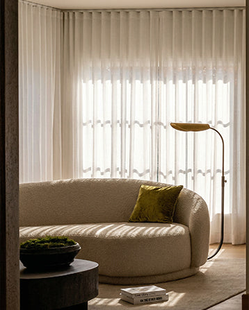 Sheer Curtains in soft white for a modern neutral interior