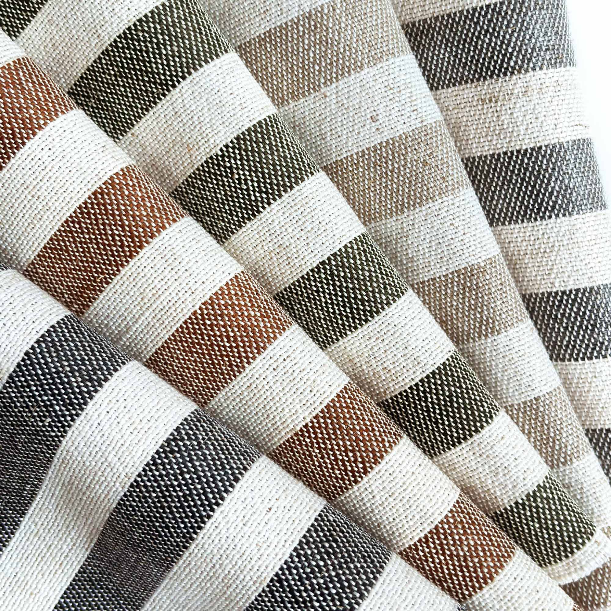 Alfred Stripe Linen Maßgefertigte Vorhänge