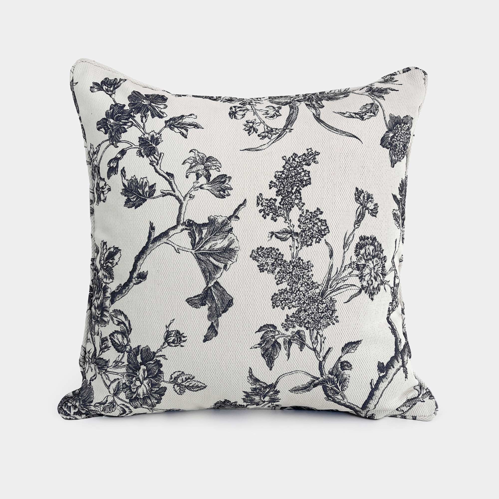 Onyx, Maßgefertigte Jolie Toile De Jouy Muster Kissenhülle